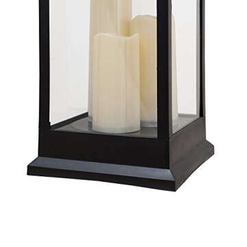 Classic Black Candle Lantern: Battery Powered LED Light