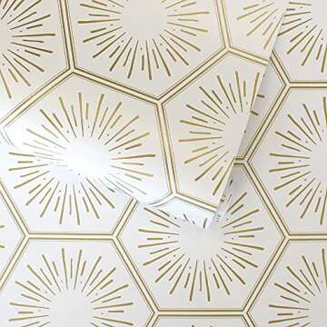 Gold Removable Peel and Stick Wallpaper for Easy Decor