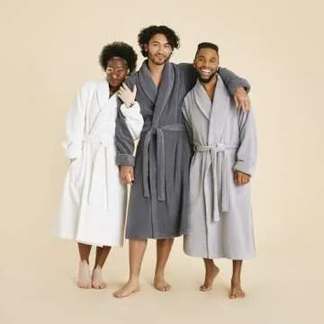 Brooklinen Super-Plush Unisex Robe - 100% Cotton, Small Size in Graphite Gray | Best Luxury Spa Robes