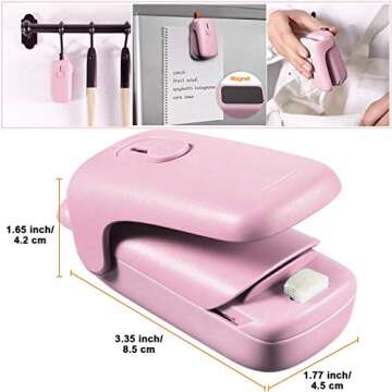Bag Sealer, Mini Portable Handheld Heat Sealer, Reseal Kitchen Sealing Machine for Chip Bags, Plasti...