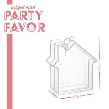 Hammont Tree Ornaments - Acrylic House Shaped Fillable Christmas Ornaments - Great for Party Favors | Gifts | Crafts (12 Pack)