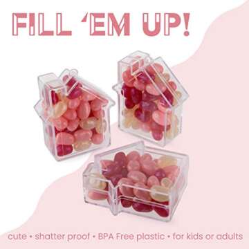 Hammont Tree Ornaments - Acrylic House Shaped Fillable Christmas Ornaments - Great for Party Favors | Gifts | Crafts (12 Pack)