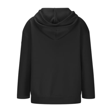 Womens Zip Up Hoodies Oversized 2024 Full Zip Up Jacket Long Sleeve Sweatshirts Fall Outfits Hoodies with Pockets,Black,Medium