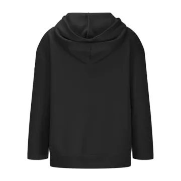Womens Zip Up Hoodies Oversized 2024 Full Zip Up Jacket Long Sleeve Sweatshirts Fall Outfits Hoodies with Pockets,Black,Medium