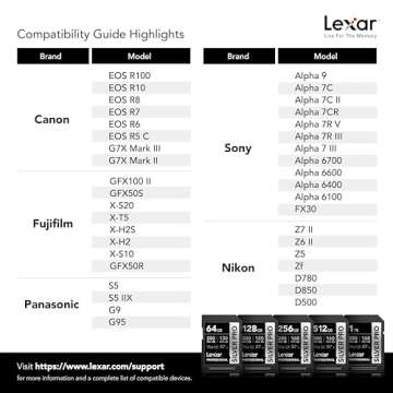 Lexar 128GB Professional SILVER PRO SDXC Memory Card, UHS-II, C10, U3, V60, Full-HD & 4K Video, Up To 280MB/s Read, for Professional Photographer, Videographer, Enthusiast (LSDSIPR128G-BNNNU)