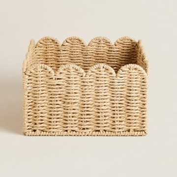 Elegant Handwoven Scalloped Baskets for Stylish Storage