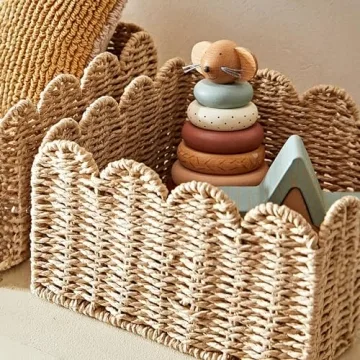 Stylish Scalloped Storage Basket for Home Organization