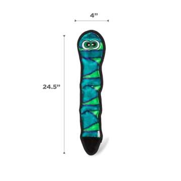 Outward Hound Durablez Tough Plush Squeaky Dog Toy, Snake, Blue, Large