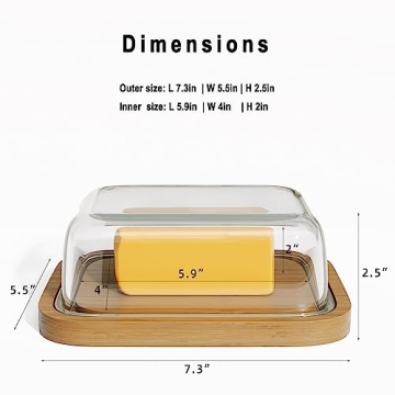 Stylish Glass Butter Dish with Bamboo Base for Freshness