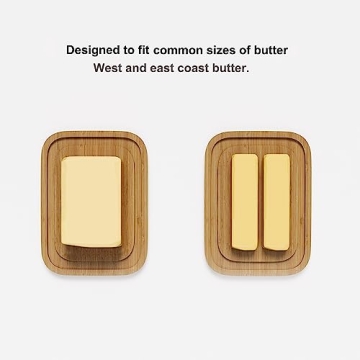 Stylish Glass Butter Dish with Bamboo Base for Freshness