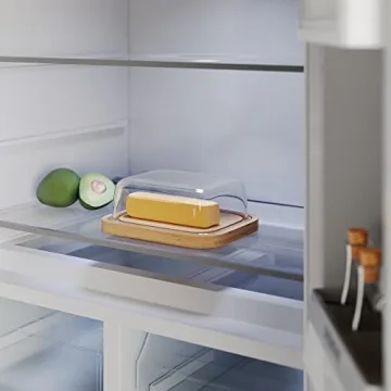 Stylish Glass Butter Dish with Bamboo Base for Freshness