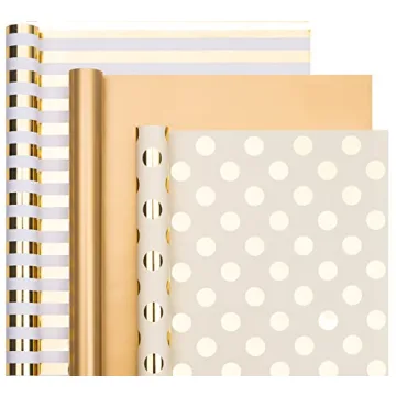 Elegant WRAPAHOLIC Gold Foil Wrapping Paper for All Occasions