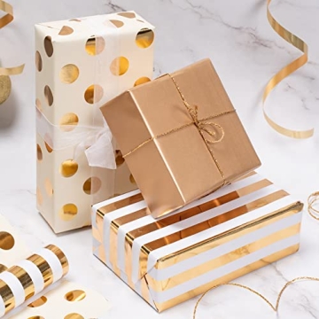 Elegant WRAPAHOLIC Gold Foil Wrapping Paper for All Occasions