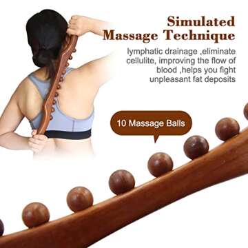 Wood Therapy Massage Tools, 21 inch Lymphatic Drainage Massager for Body Shaping and Pain Relief