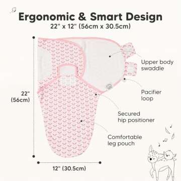 3-Pack Organic Baby Swaddle Sleep Sacks for Newborns - Soft, Snug, & Hip-Healthy