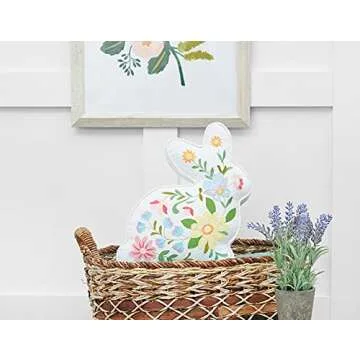 C&F Home 14" Easter Bunny Rabbit Shaped Accent Throw Pillow Spring Home Living Room Sofa Couch Chair Bed Bedroom Décor Decoration 14" x 14" Multicolored