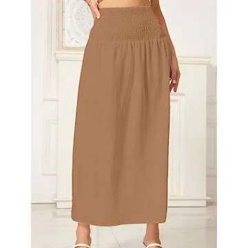 WDIRARA Women's High Slit Maxi Dress for Summer Style