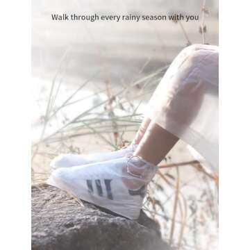 HTHOY&GOWY Shoe Covers for Womens & Mens Waterproof Anti-Slip Galoshes for Rain