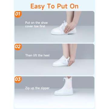 HTHOY&GOWY Shoe Covers for Womens & Mens Waterproof Anti-Slip Galoshes for Rain