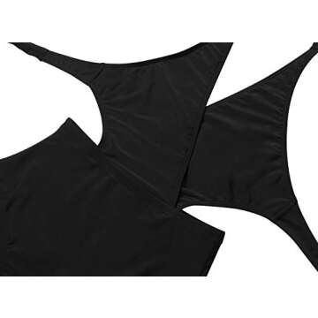 zeraca Women's Surplice Neckline High Waisted Halter One Piece Monokini Swimsuit (Black, Large / 12)