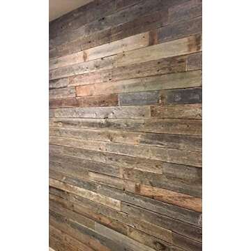 Rustic Weathered Reclaimed Wood Planks for DIY Crafts, Projects and Decor (20 Planks - 48" Long)