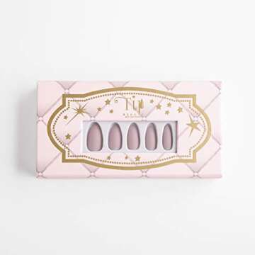 Tip Beauty Almond Press on Nails | 28 Faux Nails & Specialized Nail Glue | Quick Drying Professional...