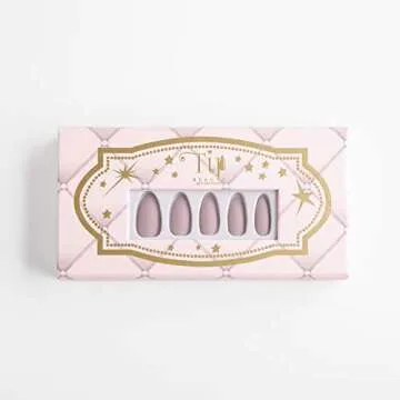 Tip Beauty Almond Press on Nails | 28 Faux Nails & Specialized Nail Glue | Quick Drying Professional...