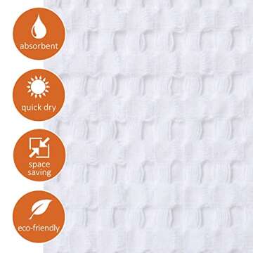 GILDEN TREE Bathroom Mat Absorbent Cotton Quick Dry for Shower, Bath & Bathtub Washable Thin, Modern Style (White)