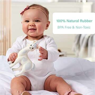 Lil' Llama Baby Teething Toys, Llama Teether for Toddler & Baby Boys and Girls, 100% Natural Rubber BPA-Free Squeaky Baby Toy, Soothe Sore Itchy Gums & Teething Pain (Llama)