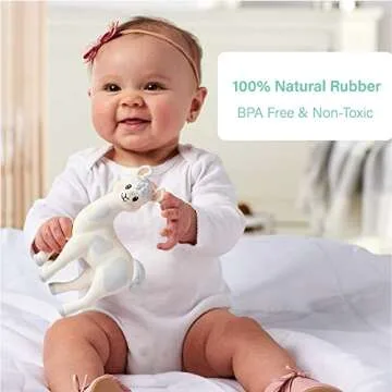 Lil' Llama Baby Teething Toys, Llama Teether for Toddler & Baby Boys and Girls, 100% Natural Rubber BPA-Free Squeaky Baby Toy, Soothe Sore Itchy Gums & Teething Pain (Llama)