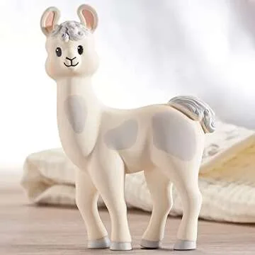 Lil' Llama Baby Teething Toys, Llama Teether for Toddler & Baby Boys and Girls, 100% Natural Rubber BPA-Free Squeaky Baby Toy, Soothe Sore Itchy Gums & Teething Pain (Llama)