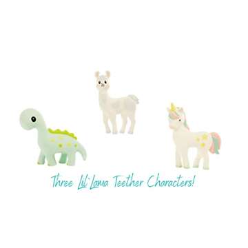 Lil' Llama Baby Teething Toys, Llama Teether for Toddler & Baby Boys and Girls, 100% Natural Rubber BPA-Free Squeaky Baby Toy, Soothe Sore Itchy Gums & Teething Pain (Llama)