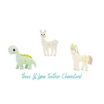 Lil' Llama Baby Teething Toys, Llama Teether for Toddler & Baby Boys and Girls, 100% Natural Rubber BPA-Free Squeaky Baby Toy, Soothe Sore Itchy Gums & Teething Pain (Llama)