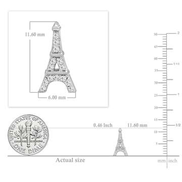 Dazzlingrock Collection Round White Diamond Eiffel Tower Stud Earrings for Women (0.15 Carat, Color I-J, Clarity I2-I3) in 925 Sterling Silver in Screw Back