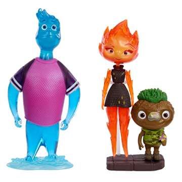 Mattel Disney Pixar Elemental Action Figure 3 Pack, Authentic High Quality Posable Movie Toys, Small...