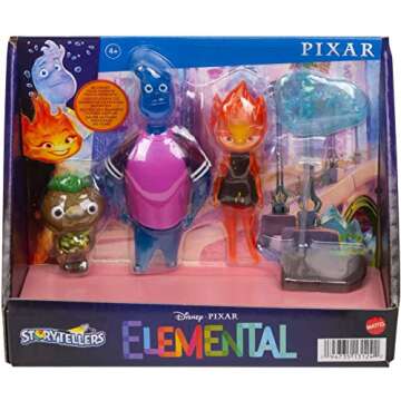 Mattel Disney Pixar Elemental Action Figure 3 Pack, Authentic High Quality Posable Movie Toys, Small Scale Story Ready Gift Pack