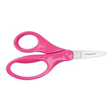 Fiskars 5" Pointed-Tip Scissors for Kids 4+ - Scissors for School or Crafting - Back to School Supplies - Color May Vary