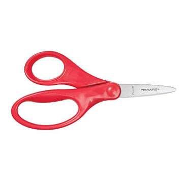 Fiskars 5" Pointed-Tip Scissors for Kids 4+ - Scissors for School or Crafting - Back to School Supplies - Color May Vary