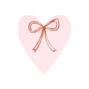 Meri Meri Valentine's Day Heart Napkins (Pack of 16), Disposable Paper Valentine's Day Napkins