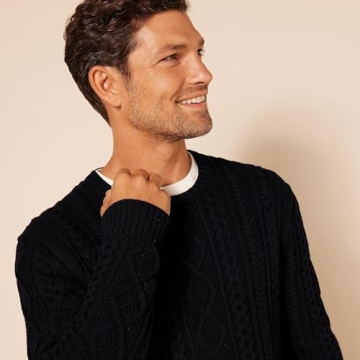 Amazon Essentials Stylish Cotton Fisherman Crew Sweater