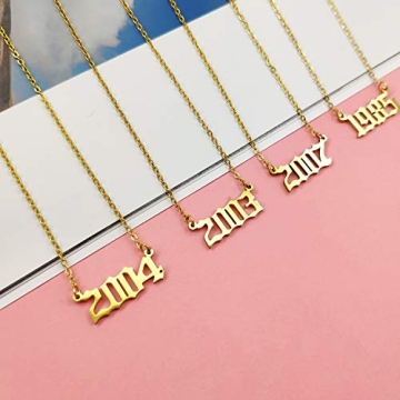 Timeless 18K Gold Plated Year Necklace for Women