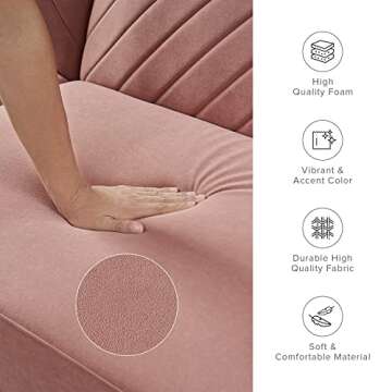 mopio Futon Sofa Bed, Small Couch, Sleeper, Loveseat, Mid Century Modern Futon Couch, Sofa Cama, Couches for Living Room (Old Rosa Velvet)