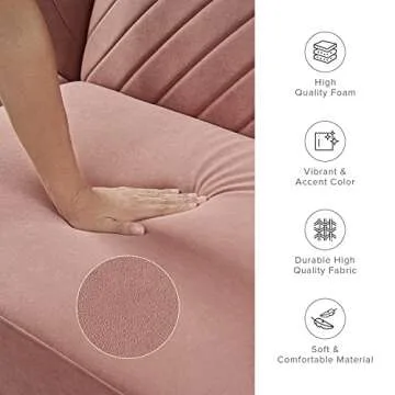 mopio Futon Sofa Bed, Small Couch, Sleeper, Loveseat, Mid Century Modern Futon Couch, Sofa Cama, Couches for Living Room (Old Rosa Velvet)