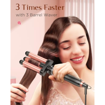 5 in 1 Wand Curling Iron Set with Multiple Barrels for All Styles