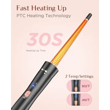 5 in 1 Wand Curling Iron Set with Multiple Barrels for All Styles