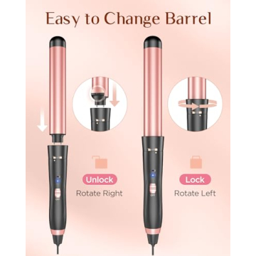 5 in 1 Wand Curling Iron Set with Multiple Barrels for All Styles