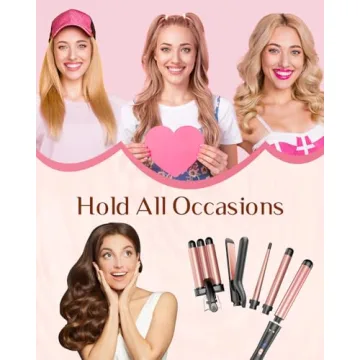 5 in 1 Wand Curling Iron Set with Multiple Barrels for All Styles