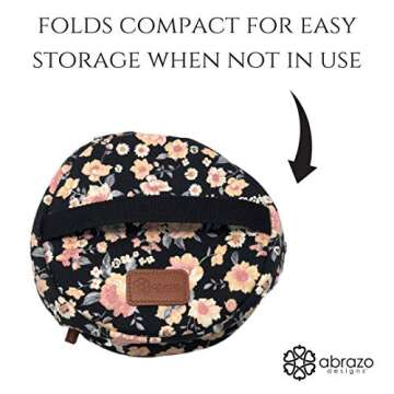 10-bottle Essential Oil Diffuser Carrying Case Tote for doTERRA, Young Living Bottles for Aromatherapy Travel or Storage with Power Adapter Compartment (Black Floral - XL)