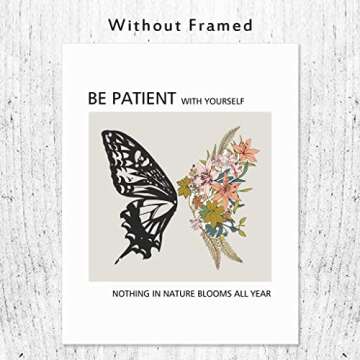 Be Patient With Yourself Nothing in Nature Blooms All Year, Mental Health Wall Art, Therapy Office P...