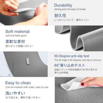 Gruper Thick Yoga Mat Non Slip, 72"L x 32"W, Eco-Friendly Exercise Mat